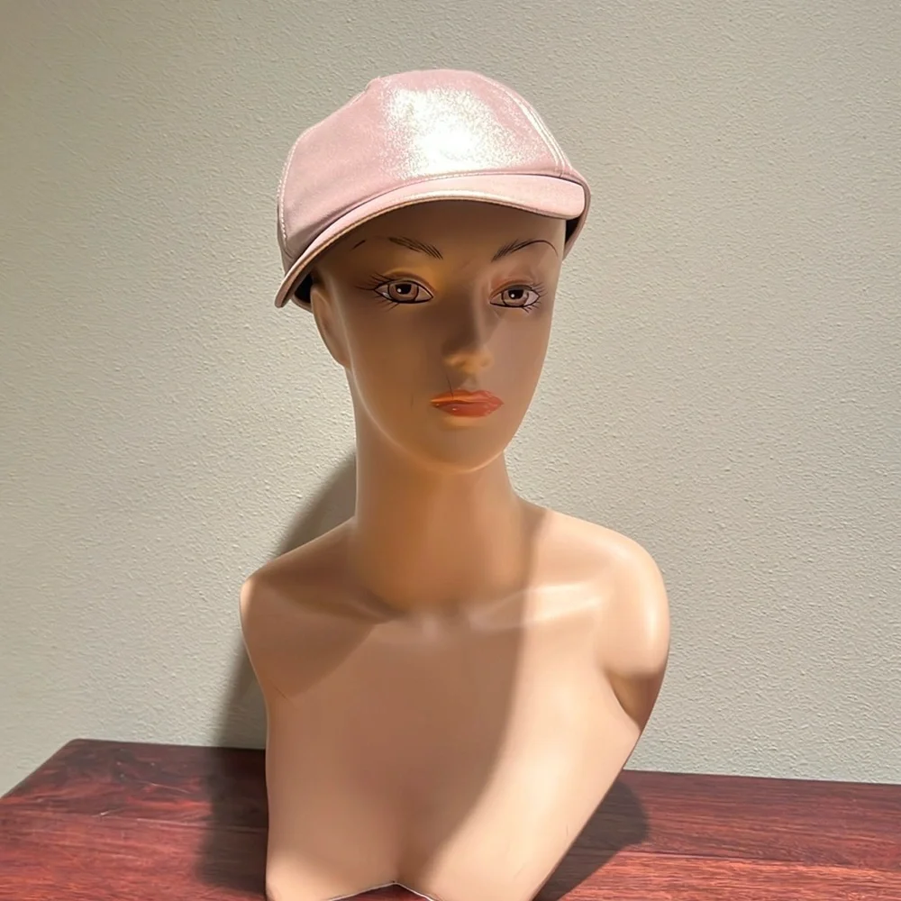 Guess Taupe Polyurethane Coated With Subtle Metallic Look Baseball Cap